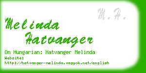 melinda hatvanger business card